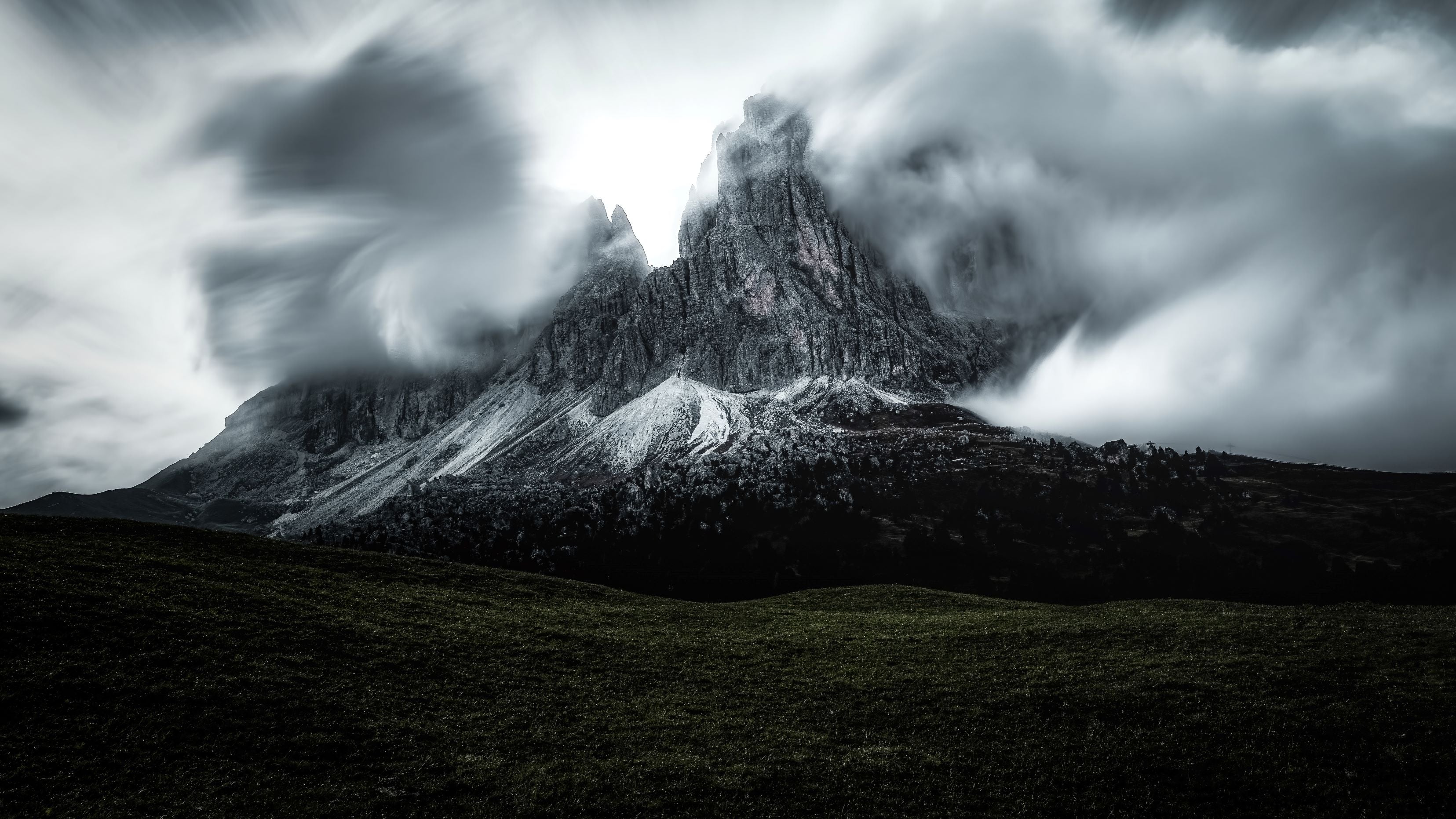 surreal atmosphere—where the mountains seem alive