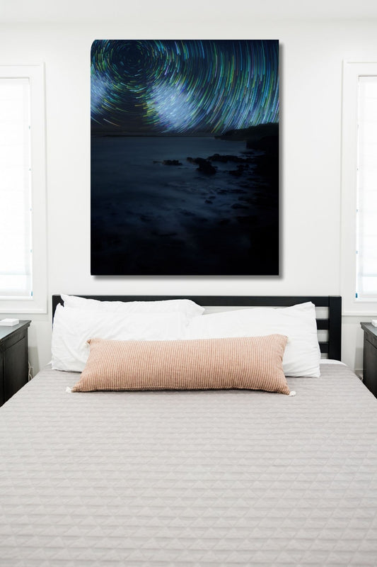 Star Trails Over The Ocean